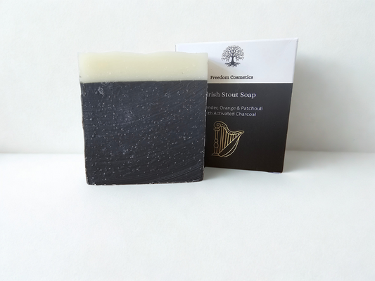 Irish Stout Soap Vegan Lavender Sweet Orange Patchouli and Activated Charcoal